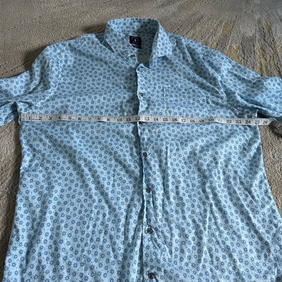 Johnnie-O Montage long sleep button front shirt Gulf Blue Top Shelf XL - Picture 7 of 9